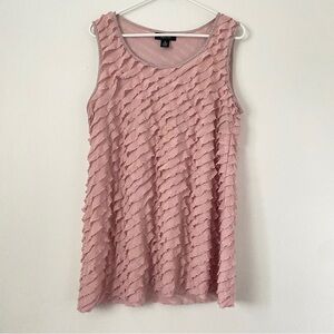 Style & Co. Pink Ruffled Tunic Shirt Blouse Women’s Size XL